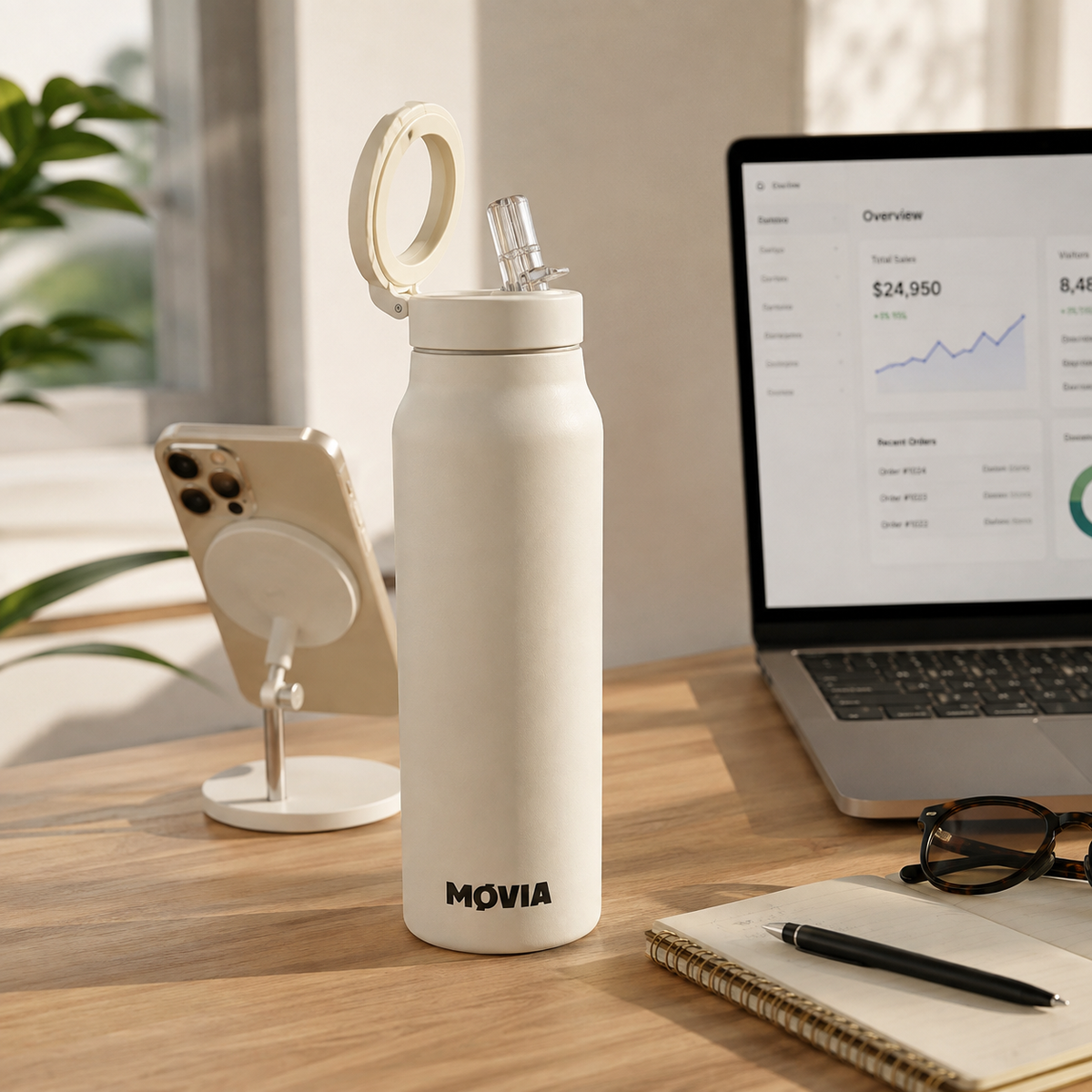 MOVIA POP — Gourde isotherme magnétique pour smartphone